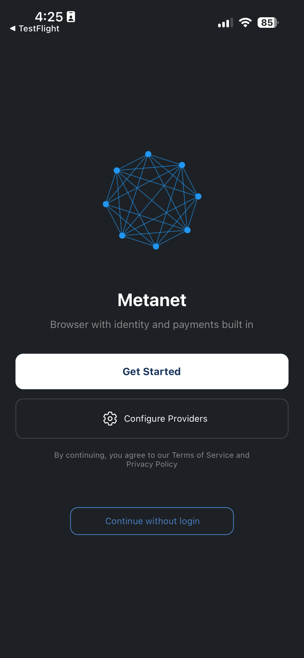 Metanet Mobile App Screenshot